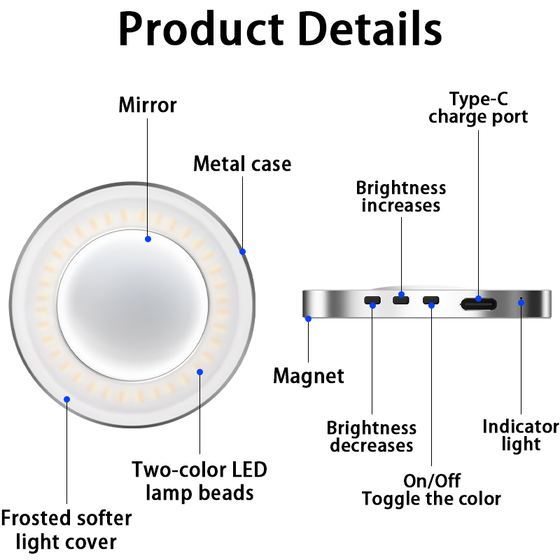 Phone Fill Light with Convex Mirror RL-05